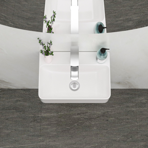 14.5x10 Inch White Ceramic Rectangle Wall Mount Bathroom Sink with Single Faucet Hole - Image 2