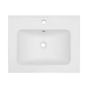 24"x19.7" White Rectangular Single Vanity Top with 1 Faucet Hole and Overflow(Sink Only)