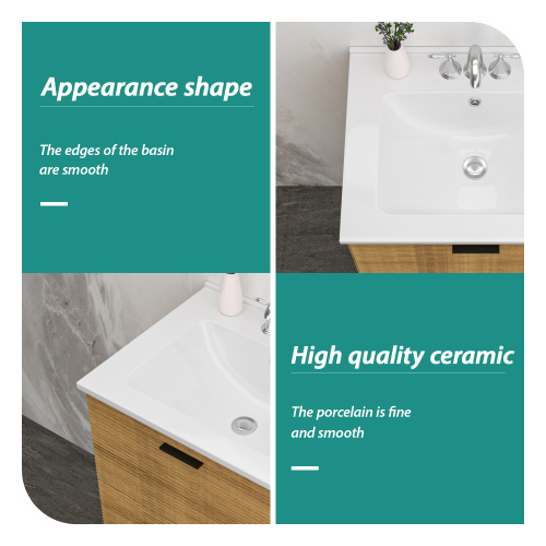 24"x19.7" White Rectangular Single Vanity Top with 4" Centerset Faucet 3 Holes and Overflow(Sink Only) - Image 9