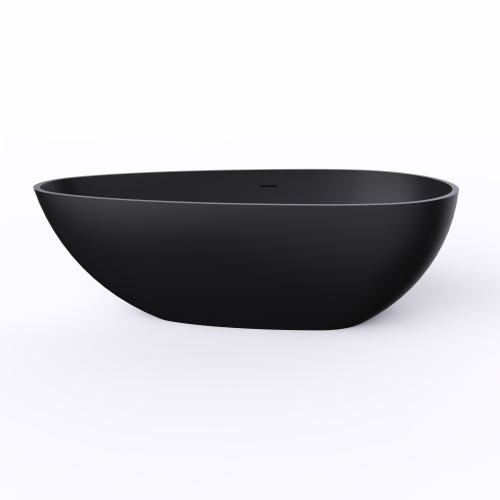 66.9 Inch Freestanding Solid Surface Soaking Bathtub For Bathroom - Image 2