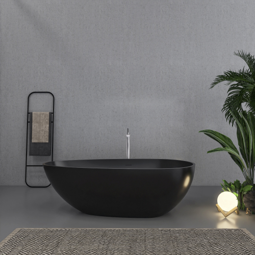 66.9 Inch Freestanding Solid Surface Soaking Bathtub For Bathroom