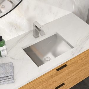 18"x13" Brushed Nickel Stainless Steel undermount Bathroom Sink with Pop Up Drain