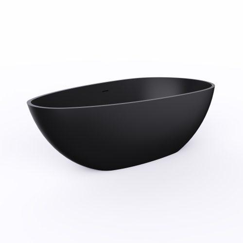 66.9 Inch Freestanding Solid Surface Soaking Bathtub For Bathroom - Image 3