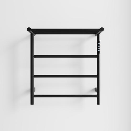 Heated Towel Rack With Top Shelf, 3-Bar Towel Wall Mountedwarmer For Bathroom With Intelligent Touch Screen Timer, 304 Stainless Steel Polished, Plug-In/Hard-Wired - Image 4