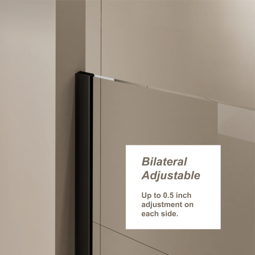 Glass Shower Door, 30 - 60 In.W X 72 In.H Shower Sliding Door Walk-In Shower Screen Dual Usage,1/4 Inch Thick Glass Panel With Stainless Steel Handle, Supporting Bar, Black - Image 4