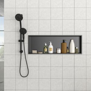 37" X 13" Stainless Steel Shower Niche, Gunmetal Black