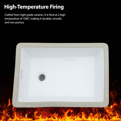13.75"x20.25" White Ceramic Vertical Undermount Bathroom Sink with Overflow - Image 5