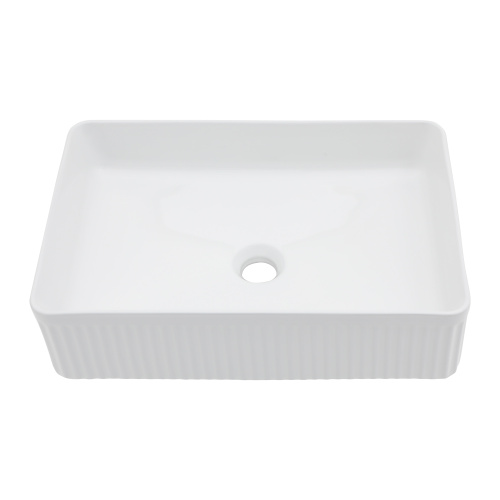 19.63"x13.69" White Ceramic Rectangular Vessel Bathroom Sink - Image 6