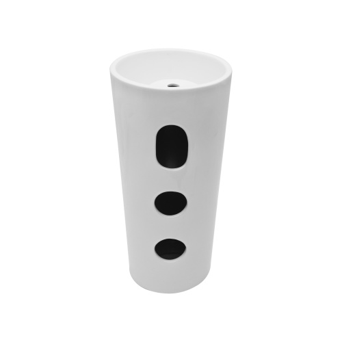 15" Classic White Ceramic Pedestal Sink Bathroom Sink Basin, Space-Saving Design for Powder Rooms, Kids' Bathrooms & Boutique Hotels - Image 5