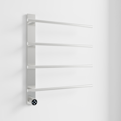 Brushed Nickel Heated Towel Rack For Bathroom,Wall Mounted With Intelligent Touch Screen Timer, 4-Bar Towel Warmer, 304 Stainless Steel Polished, Plug-In/Hard-Wired
On-Site - Image 9