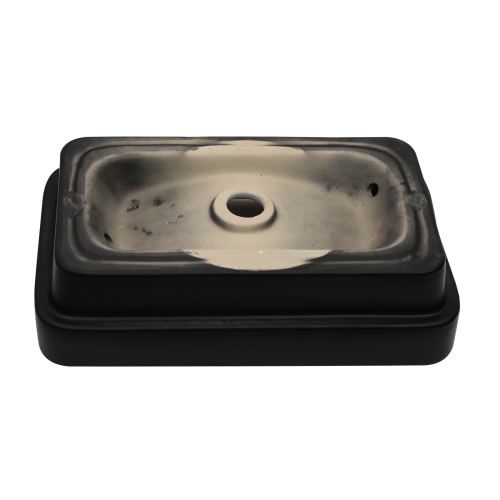 19"x12" White & Black Semi-Recessed Ceramic Bathroom Sink - Countertop Vessel Design - Image 8