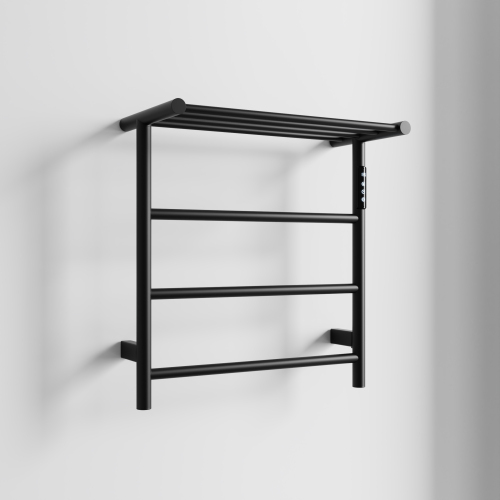Heated Towel Rack With Top Shelf, 3-Bar Towel Wall Mountedwarmer For Bathroom With Intelligent Touch Screen Timer, 304 Stainless Steel Polished, Plug-In/Hard-Wired - Image 7