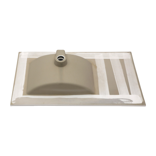32" x 18.5" Bathroom Ceramic Console Sink with Overflow & Black Legs - Image 9