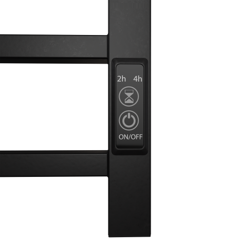 Towel Warmer 6 Bar Electric Heated Towel Rack Wall Mount Plug-In/Bath Towel Heater Matt-Black - Timer - Image 2