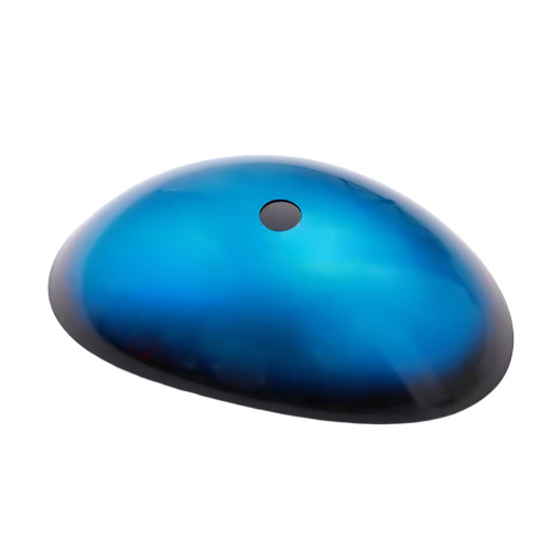 Bathroom Artistic Tempered Glass Blue Vessel Bathroom Sink Pop-up Drain, Blue Boat Shape Bathroom Sink Above Counter (no Faucet) - Image 9