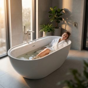 67" Whirlpool And Air Bath Soaking Combination Tub With Adjustable Speed Air Blower And Air Type Control Switch, White
