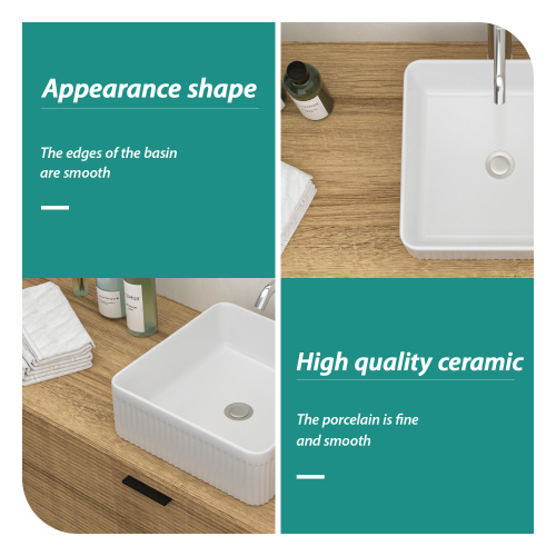 15.69"x15.69" White Ceramic Square Vessel Bathroom Sink - Image 6