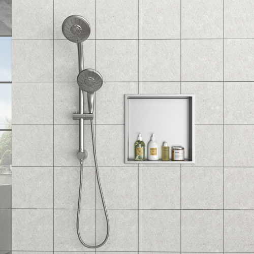 12" X 12" Stainless Steel Shower Niche, Brushed Nickel - Image 8