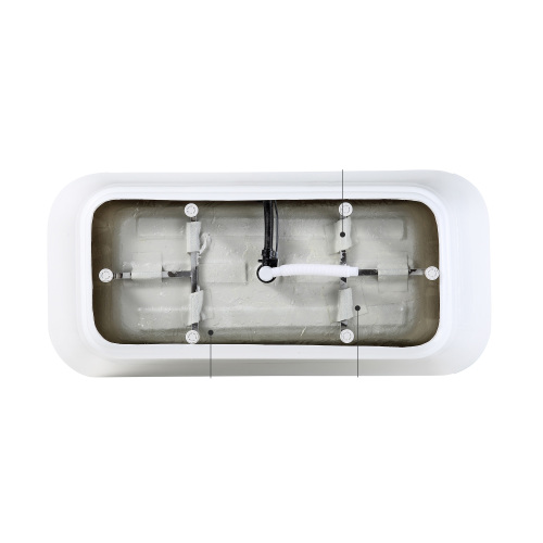 59" Acrylic Freestanding Bathtub Stand Alone Soaker Tub, Glossy White Acrylic, Pop-Up Chrome Drain - Image 5