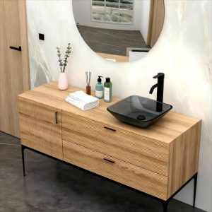 Bathroom Vessel Bathroom Sink Above Counter Grey Bowl Square Sink for Bathroom, Tempered Glass Vessel Sink with Pop-up Drain (no Faucet)
