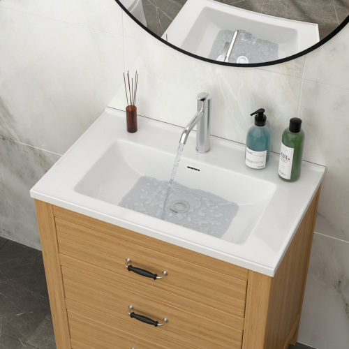 32"x20" White Rectangular Single Vanity Top with 1 Faucet Hole and Overflow(Sink Only) - Image 3