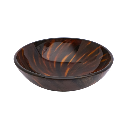 Bathroom Artistic Tempered Glass Vessel Bathroom Sink with Pop-up Drain, Amber-brown Tempered Glass Vanity Round Bowl (no Faucet)? - Image 6