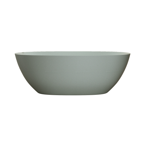 61'' Freestanding Bathtub Resin Stone Soaking Bathtub Solid Surface Modern Tubs With Overflow And Pop-Up Drain - Image 8