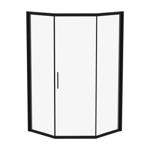 42" W X 76" H Diamond-Shaped Corner Shower Door, 5/16 In.(8Mm), Matte Black - Image 12