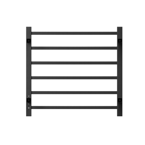 Towel Warmer 6 Bar Electric Heated Towel Rack Wall Mount Plug-In/Bath Towel Heater Matt-Black - Timer - Image 7