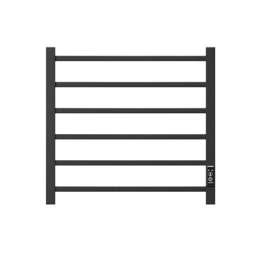 Towel Warmer 6 Bar Electric Heated Towel Rack Wall Mount Plug-In/Bath Towel Heater Matt-Black - Timer - Image 4