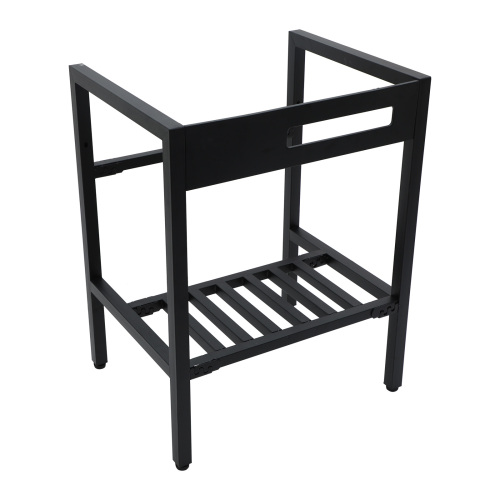 24" x 18" Bathroom Ceramic Console Sink with Overflow & Black Legs - Image 9