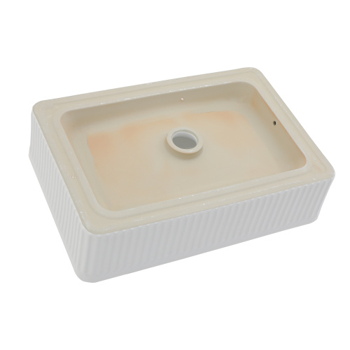 19.63"x13.69" White Ceramic Rectangular Vessel Bathroom Sink - Image 8
