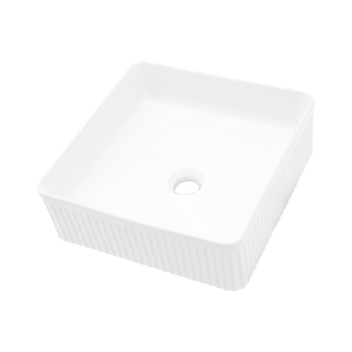 15.69"x15.69" White Ceramic Square Vessel Bathroom Sink - Image 8