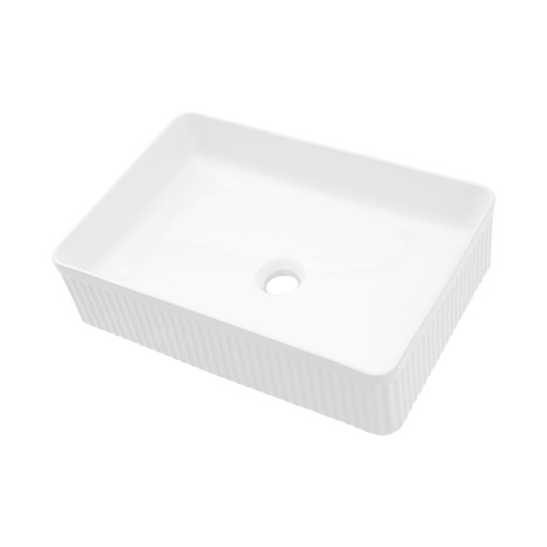 19.63"x13.69" White Ceramic Rectangular Vessel Bathroom Sink - Image 7
