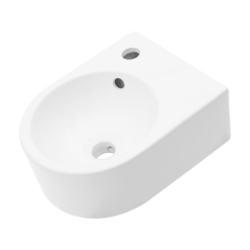 13x10.44 Inch White Ceramic Rectangle Wall Mount Bathroom Sink with Single Faucet Hole - Image 6