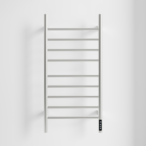 Brushed Nickel Heated Towel Rack For Bathroom,Wall Mounted With Intelligent Touch Screen Timer, 9-Bar Towel Warmer, 304 Stainless Steel Polished, Plug-In/Hard-Wired - Image 5