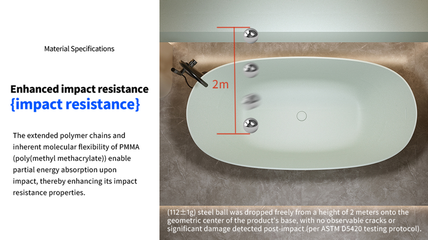 61'' Freestanding Bathtub Resin Stone Soaking Bathtub Solid Surface Modern Tubs With Overflow And Pop-Up Drain - Image 14
