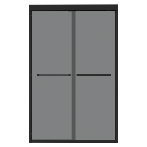 48"W X 76"H Double Sliding Glass Shower Door - 8Mm Tempered Glass With 304 Stainless Steel Frame, Matte Black - Image 10