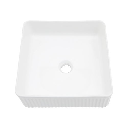 15.69"x15.69" White Ceramic Square Vessel Bathroom Sink - Image 2
