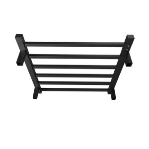 Towel Warmer 6 Bar Electric Heated Towel Rack Wall Mount Plug-In/Bath Towel Heater Matt-Black - Timer
