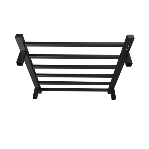 Towel Warmer 6 Bar Electric Heated Towel Rack Wall Mount Plug-In/Bath Towel Heater Matt-Black - Timer
