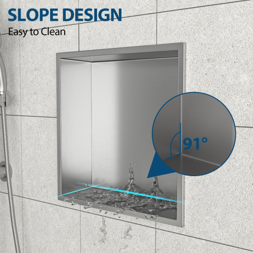 12" X 12" Stainless Steel Shower Niche, Brushed Nickel - Image 2