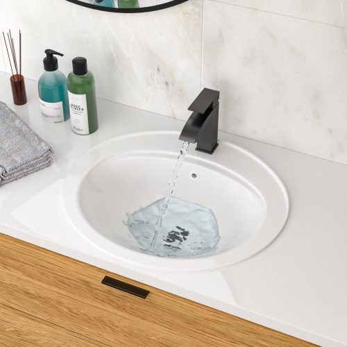21.8 Inch Drop In Bathroom Sink White Porcelain 21.8x19.5inch Ceramic Vitreous Above Counter Vanity Lavatory Sink - Image 3