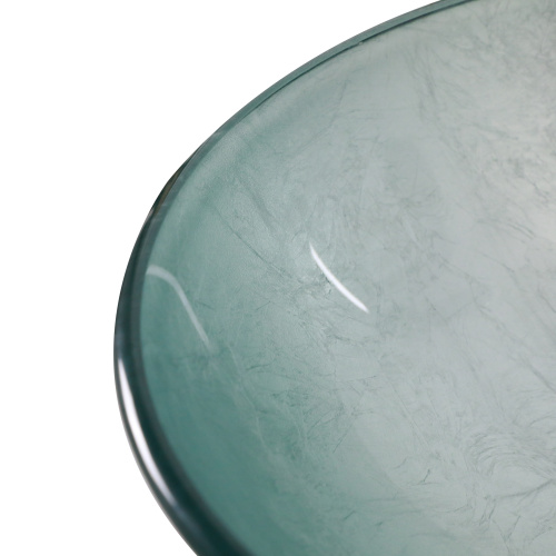 Bathroom Artistic Tempered Glass Vessel Bathroom Sink with Pop-up Drain, Silver - Image 8